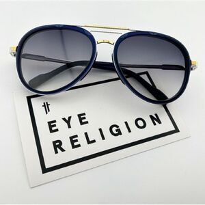 Stylish Cutler & Gross 1323 Blue & Gold Aviator Sunglasses